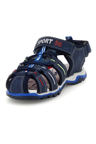 Sandali blu con punta chiusa e chiusura a strappo Pitt kids 15113