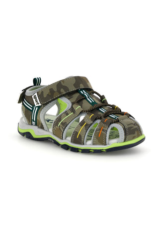 Sandali verdi con punta chiusa e chiusura a strappo Pitt kids 15114