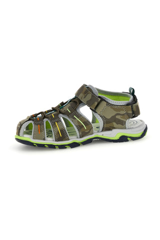 Sandali verdi con punta chiusa e chiusura a strappo Pitt kids 15114