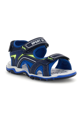 Blaue Sandalen mit kontrastierenden Details und Riemenverschluss Pitt kids 15115
