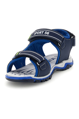 Blaue Sandalen mit kontrastierenden Details und Riemenverschluss Pitt kids 15115