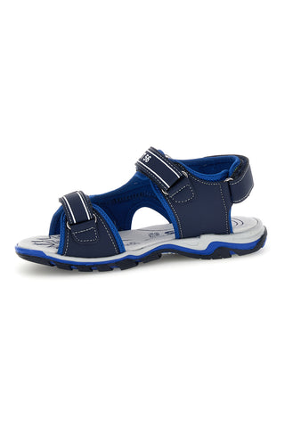 Blaue Sandalen mit kontrastierenden Details und Riemenverschluss Pitt kids 15115