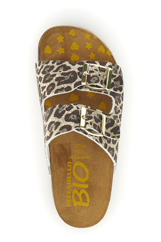 Ciabatte animalier con fibbie Pittarello bio 257A206SR da Bambina | Pittarello