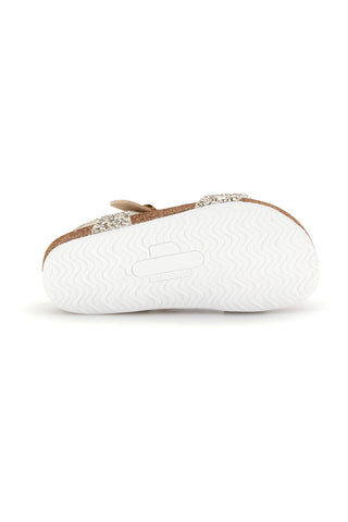 Goldfarbene Sandalen aus echtem Leder mit Glitzer Pittarello bio 257A007SR