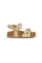 Sandali platino oro brillante con fibbie Pittarello bio 257A084SR