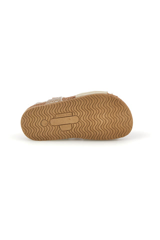 Sandali platino oro brillante con fibbie Pittarello bio 257A084SR