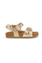 Sandali platino oro brillante con fibbie Pittarello bio 257A084SR