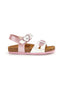 Weiß rosa Sandalen mit Schnalle und Herz Riemen Pittarello bio 257A187SR
