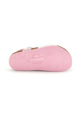 Sandali rosa bianchi con fibbia e cinturino cuore Pittarello bio 257A187SR