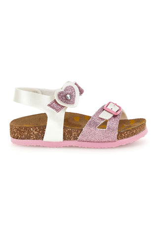 Weiß und rosa Sandalen mit Schnallen Pittarello bio 257A187SR