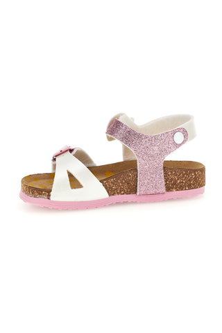 Weiß und rosa Sandalen mit Schnallen Pittarello bio 257A187SR