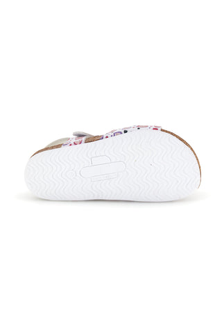 Weiße Sandalen mit rosa Herzchen-Print Pittarello bio 257A743SR