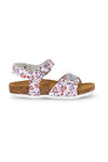 Weiße Sandalen mit rosa Herzchen-Print Pittarello bio 257A112SR
