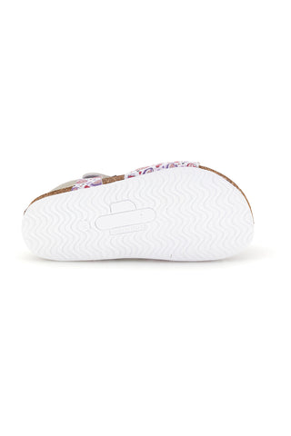 Weiße Sandalen mit rosa Herzchen-Print Pittarello bio 257A112SR
