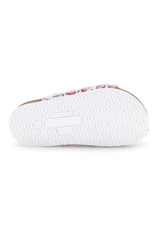 Weiße Hausschuhe mit rosa Herzdruck Pittarello bio 257A206SR