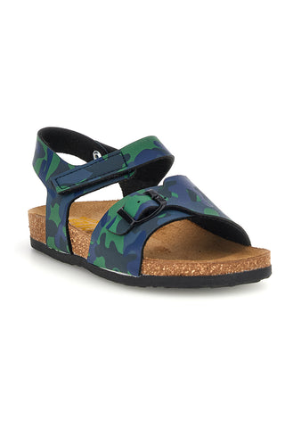 Sandali verdi camouflage con fibbia Pittarello bio 257A080SR