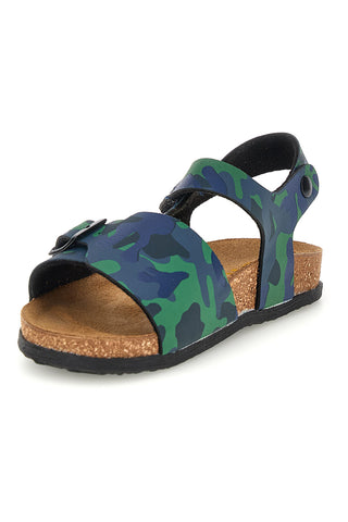 Sandali verdi camouflage con fibbia Pittarello bio 257A080SR