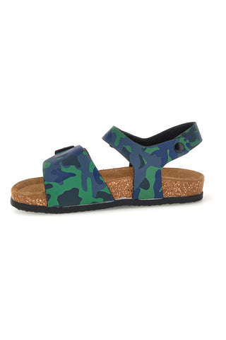 Sandali verdi camouflage con fibbia Pittarello bio 257A080SR