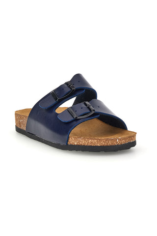 Blaue Hausschuhe mit doppelter Schnalle Pittarello bio 257A206SR