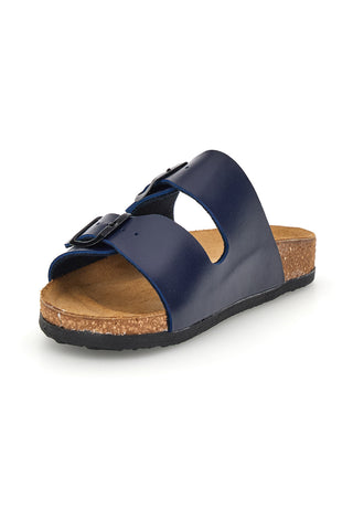 Blaue Hausschuhe mit doppelter Schnalle Pittarello bio 257A206SR