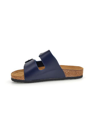 Blaue Hausschuhe mit doppelter Schnalle Pittarello bio 257A206SR