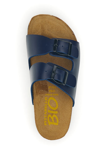 Blaue Hausschuhe mit doppelter Schnalle Pittarello bio 257A206SR