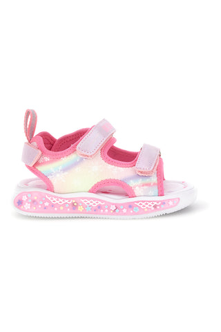 Sandali rosa luci strappi dettagli iridescenti Pitt kids 11507