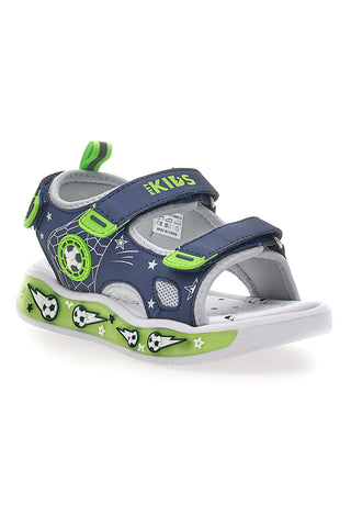 Sandali blu e verdi con strappi Pitt kids 11261