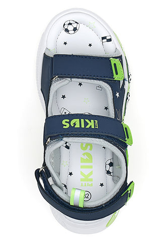 Sandali blu e verdi con strappi Pitt kids 11261