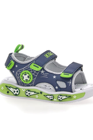 Sandali blu e verdi con strappi Pitt kids 11261