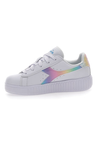 Sneakers Bianche e Arcobaleno Diadora Game Step PS