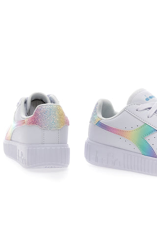 Sneakers Bianche e Arcobaleno Diadora Game Step PS