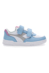 Sneakers Bianche e Celesti con Logo Grigio Diadora Raptor Low Ps