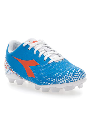 Scarpe da Calcio per Terreni Duri Azzurre con Logo Arancione Diadora Pichichi 6 Md Jr