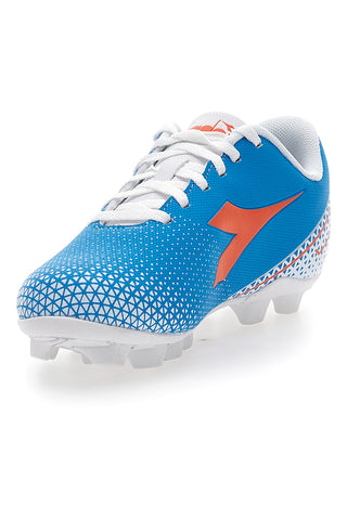 Scarpe da Calcio per Terreni Duri Azzurre con Logo Arancione Diadora Pichichi 6 Md Jr