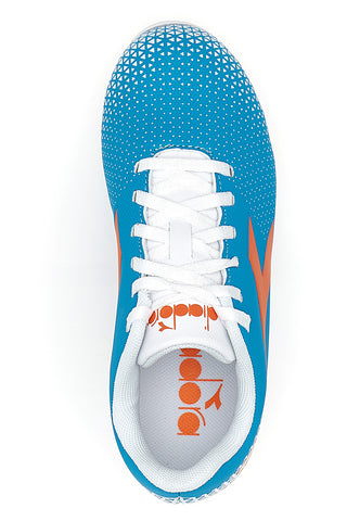 Scarpe da Calcio per Terreni Duri Azzurre con Logo Arancione Diadora Pichichi 6 Md Jr