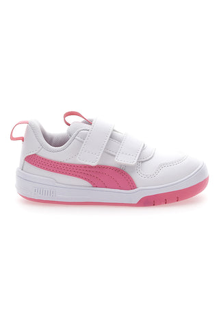 Sneakers Bianche e Rosa Con Strappi in Velcro Puma Multiflex Sl V Inf