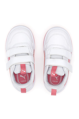 Sneakers Bianche e Rosa Con Strappi in Velcro Puma Multiflex Sl V Inf