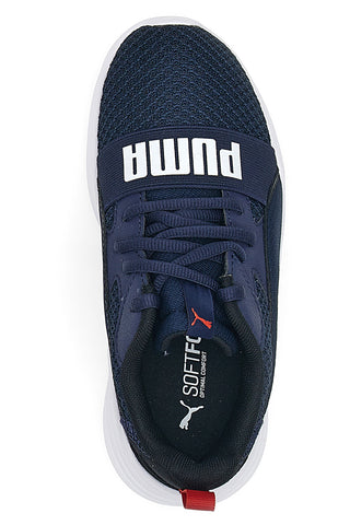 Blaue Turnschuhe mit Logo vorne Puma Wired Run Pure Ps