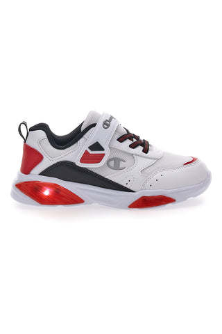 Weiße und rote Turnschuhe mit Lichtern Champion Wave B PS