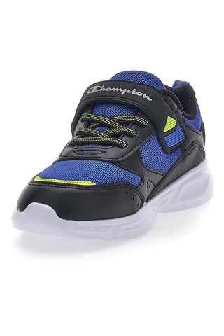 Schwarze und blaue Turnschuhe mit Lichtern Champion Wave B PS