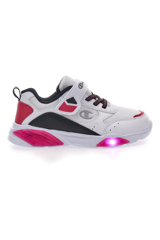 Sneakers Bianche e Fuxia Con Luci Champion Wave G PS