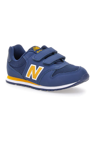 Blaue und gelbe Sneakers mit Doppelriemen New Balance 500