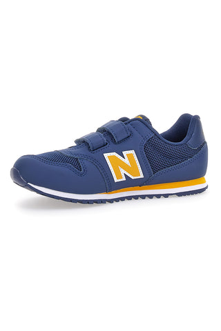 Blaue und gelbe Sneakers mit Doppelriemen New Balance 500