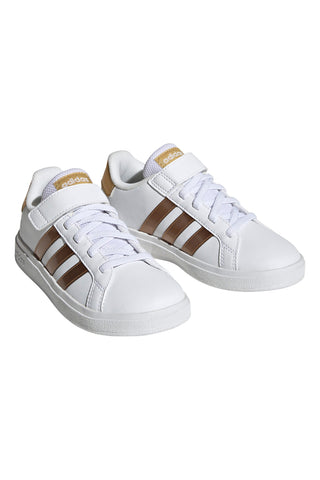 Sneakers Bianche Con Strappo in Velcro Adidas Grand Court 2 El K