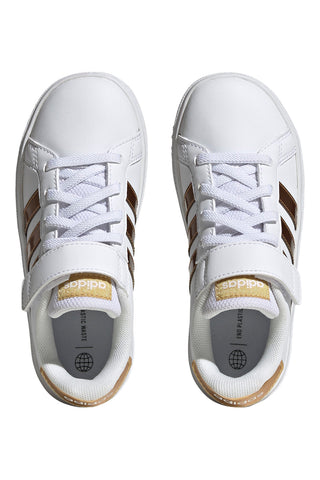 Sneakers Bianche Con Strappo in Velcro Adidas Grand Court 2 El K