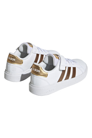 Sneakers Bianche Con Strappo in Velcro Adidas Grand Court 2 El K