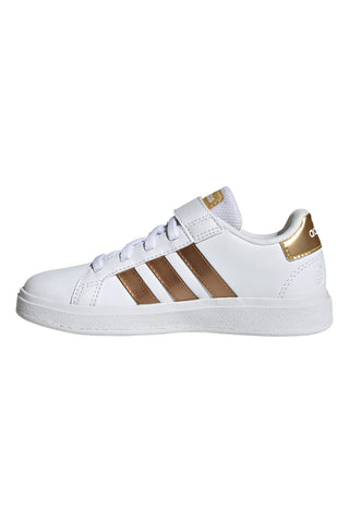 Sneakers Bianche Con Strappo in Velcro Adidas Grand Court 2 El K