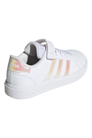 Weiße Turnschuhe mit Klettverschluss, Adidas Grand Court 2 El