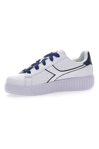 Weiße und blaue Turnschuhe Diadora Game Step P Sparkly Ps
